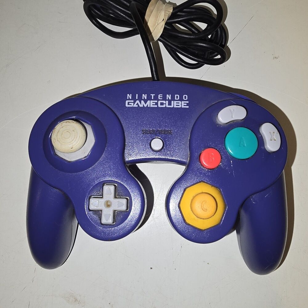 Official Nintendo GameCube Controller Purple OEM DOL-003 Authentic Tested Works